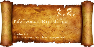 Kövesdi Richárd névjegykártya