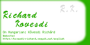 richard kovesdi business card